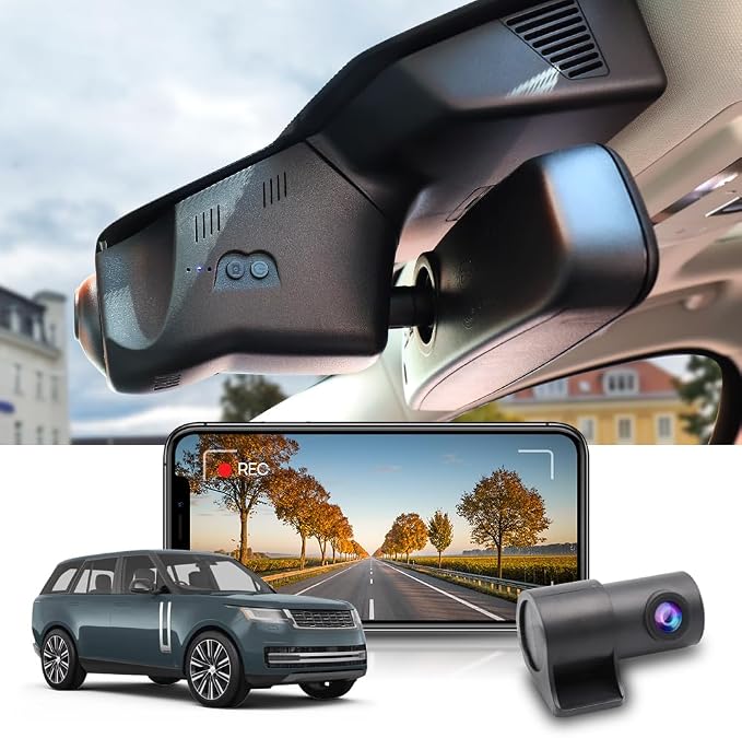 Fitcamx Dual 2160P+Rear 1080P Dash Cam Adapts for Land Rover Range Rover 2010-2017 (HD2-D3700) & Range Rover Sport, OEM Look, WiFi & APP, HD Video, Loop Recording, G-Sensor, Easy to Use, 128GB Card