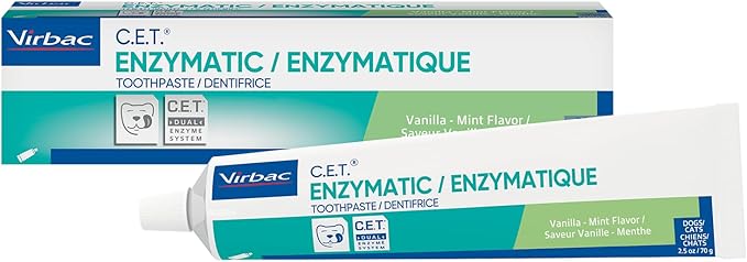 C.E.T.® Enzymatic Toothpaste| Tartar & Plaque Control for Fresh Breath | Pet Dental Care Toothpaste |Vanilla Mint Flavor, 2.5 oz