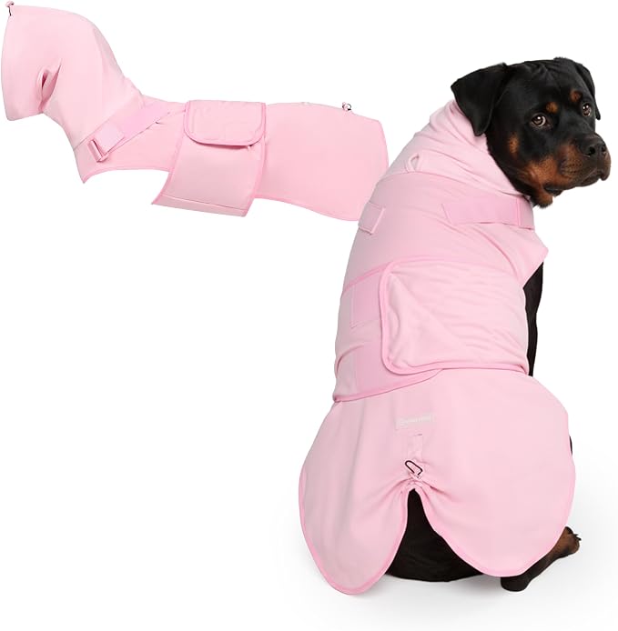 Anxiety Relief Vest for Dogs – Gentle Compression Dog Anxiety Suit, Calming Wrap for Separation Anxiety, Thunder, Fireworks, Suitable for Small Medium and Large Breeds - Pink - Size 4XL
