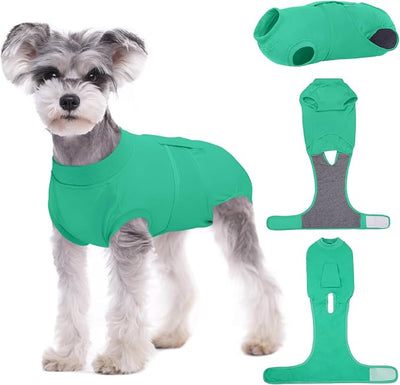 Kuoser Dog Surgery Suit Female Spay, Dog Recovery Suit Male Neuter, Pet Clothes Onesie for Surgery Anti Licking Abdominal Wounds Puppy Surgical Recovery Bodysuit Shirt, Substitute E-Collar & Cone