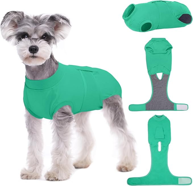Kuoser Dog Surgery Suit Female Spay, Dog Recovery Suit Male Neuter, Pet Clothes Onesie for Surgery Anti Licking Abdominal Wounds Puppy Surgical Recovery Bodysuit Shirt, Substitute E-Collar & Cone