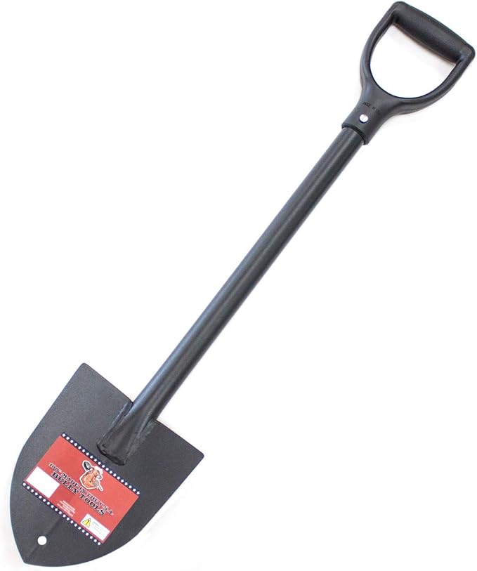 Bully Tools 14-Gauge Steel Trunk 33" Shovel with Poly-D Grip, Short Handle | Compact Garden Spade Mini Shovel for Camping, Car Emergency, Digging and Landscaping, 100% Made in USA