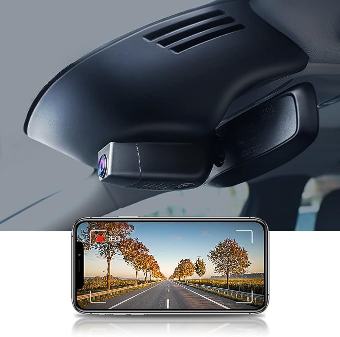 Fitcamx 2K Dual Dash Cam Suitable for Volvo XC40 T4 T5 (Model A), OEM Factory Style, Front 1440P+Rear 1080P HD Video, Loop Recording, WiFi & APP, Gravity Sensor, Easy to Use, 64GB Card