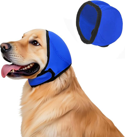 Dog Ear Muffs, No Flap Ear Wrap for Hematoma, Waterproof Calming Hoodie for Bathing, Grooming, Drying & Noise Relief