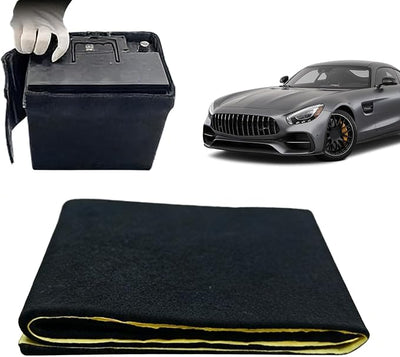 Battery Blanket for Car Adhesive Automotive Supplies | Car Battery Fireproof Blanket for Drivers Trucks SUVs RVs Sedans Fleet Managers Garage Overnight Parking Daily Commute Road