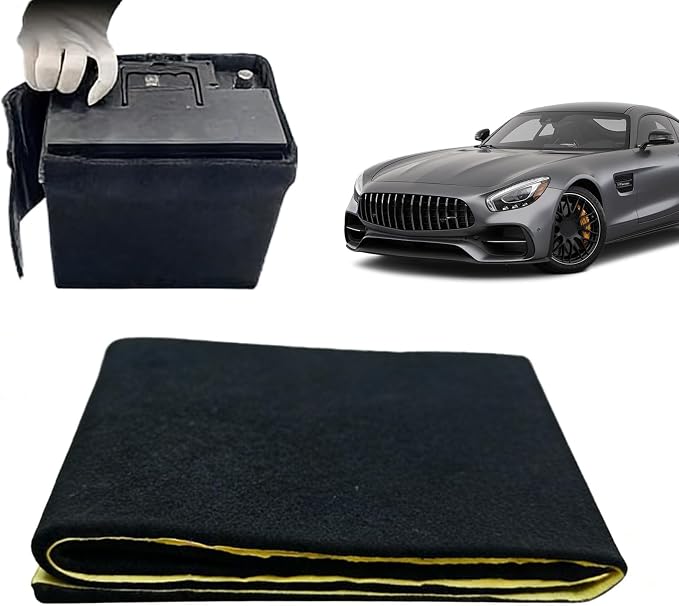 Battery Blanket for Car Adhesive Automotive Supplies | Car Battery Fireproof Blanket for Drivers Trucks SUVs RVs Sedans Fleet Managers Garage Overnight Parking Daily Commute Road