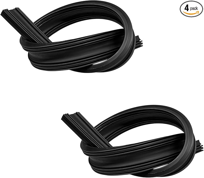 4 PCS Wiper Blade Refill, 16" Adjustable Boneless Rubber Windshield Wiper Strips, Frameless Insert Strips for Replacement Front & Rear Windscreen Wipers, Car Accessories