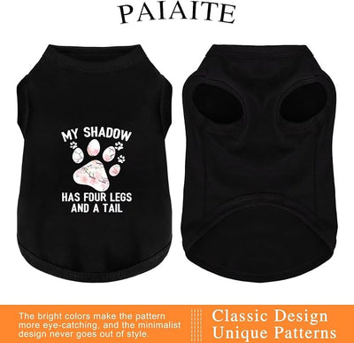 Discover Cozy Cotton Canine Wear: Soft, Lightweight, and Breathable Dog Shirt Vest with Eye-Catching Graphics (My Shadow HAS Four LESGS and A Tail), Keeping Your Furry Friend Warm! Black 4XL