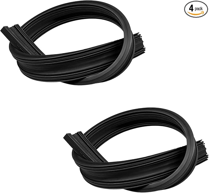4 PCS Wiper Blade Refill, 18" Adjustable Boneless Rubber Windshield Wiper Strips, Frameless Insert Strips for Replacement Front & Rear Windscreen Wipers, Car Accessories