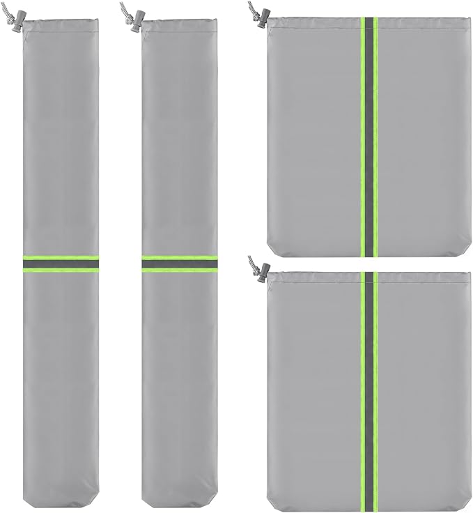 4 Pack Car Mirror Covers and Windshield Wiper Covers, Side Mirrors & Wiper Blades Covers for Universal Cars SUV Truck Snow Frost Protector Waterproof Oxford Cloth with Reflective Strip,Grey