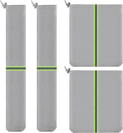 4 Pack Car Mirror Covers and Windshield Wiper Covers, Side Mirrors & Wiper Blades Covers for Universal Cars SUV Truck Snow Frost Protector Waterproof Oxford Cloth with Reflective Strip,Grey