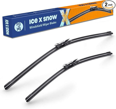 26"+23" Water Repellent Windshield Wiper Blades Replacement for Toyota Tundra 2021 2020 2019 2018 2017-2007,Sequoia 2022-2008 Silicone Automotive Windshield Wiper Blades(Pinch Tab)