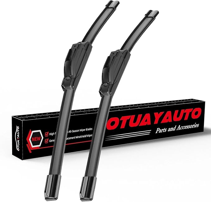 OTUAYAUTO Premium Windshield Wiper Blades Replacement for Toyota Camry 2002-2006, Ford Fusion 2006-2012 All-Extreme Weather Performance Quiet No Trace U/J Hook Front Wipers 24"+19" (Set of 2)