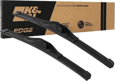 K&N EDGE Wiper Blades: All Weather Performance, Superior Windshield Contact, Streak-Free Wipe Technology: 21" + 20" (Pack of 2)