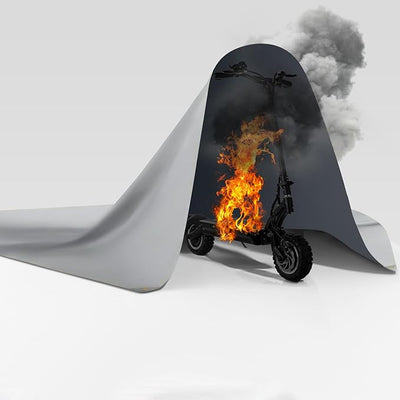 FLASLD Fireproof Lithium Battery Cover 47×47 inch, Fastest & Simplest Way to Isolate and Extinguish Small Fires, Fire Blanket for E-Scooter and E-Bike Grey