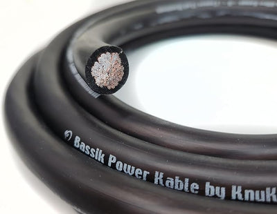 KnuKonceptz Bassik 1/0 Gauge AWG Primary Automotive Battery Power/Ground Wire Cable - Black 20 Feet