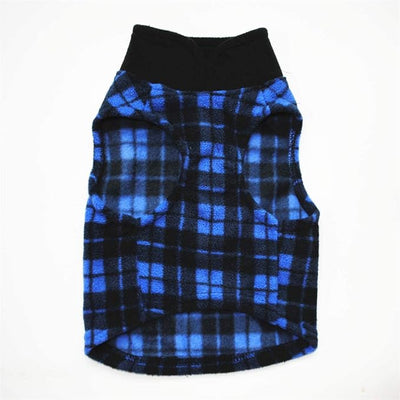 Dog Sweater, Soft Fleece Vest with Leash Ring Pullover Jacket Winter Pet Dog Clothes for Puppy Small Dogs Cats Teddy Chihuahua Yorkshire for Christmas (L, Blue Plaid)