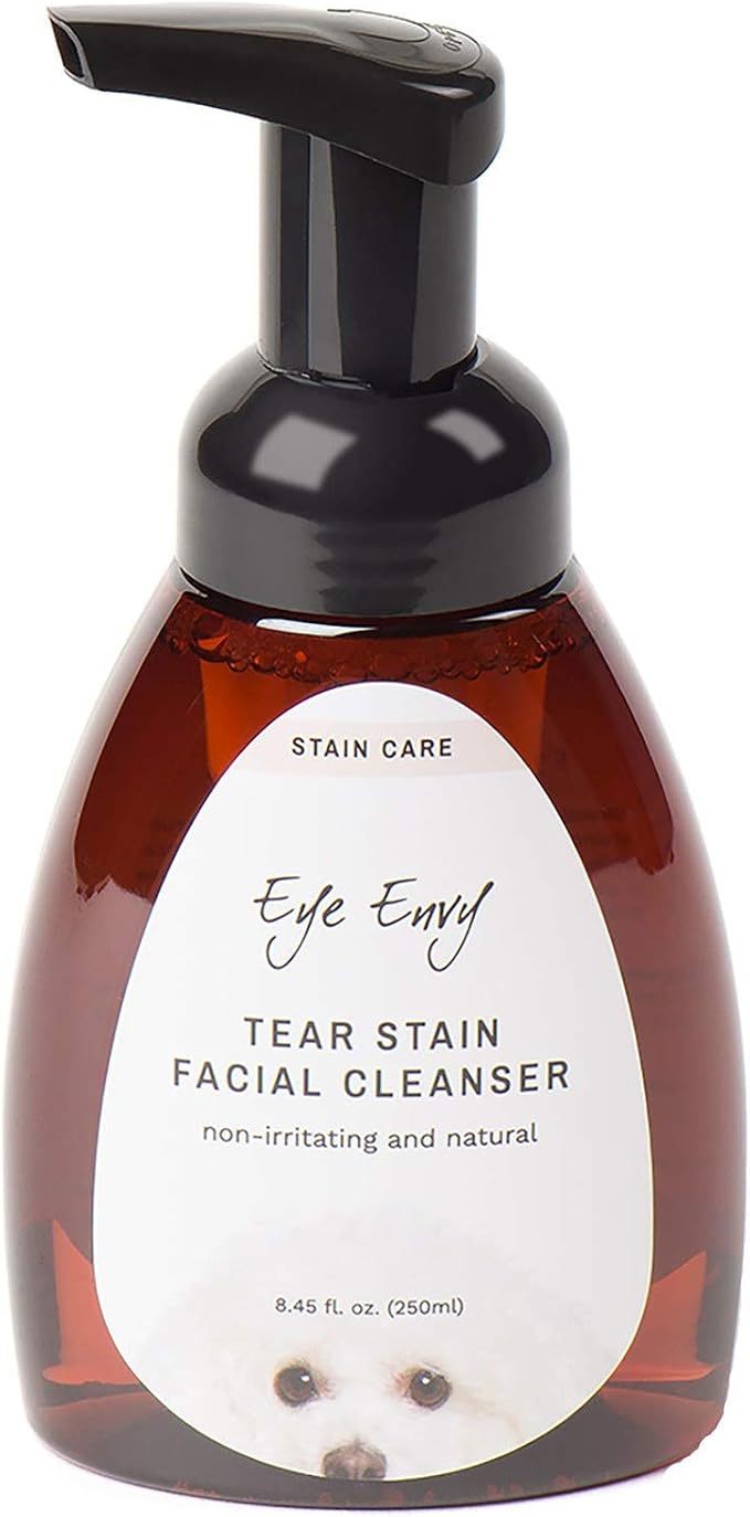 Tear Stain Facial Cleanser for Dogs and Cats. Washes Away Crusty Eye Debris, Eye Boogers, Eye Discharge. Tearless Foaming Formula. Cleans Tear Stains. All-Natural. 8.45 fl. oz.
