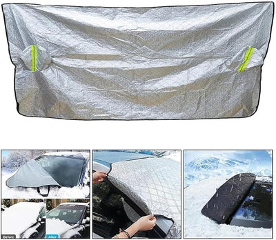 Heavy Duty Four Layers Magnetic Car Windshield Cover Universal Winter Magnet Design Windproof Car Windscreen Frost Cover