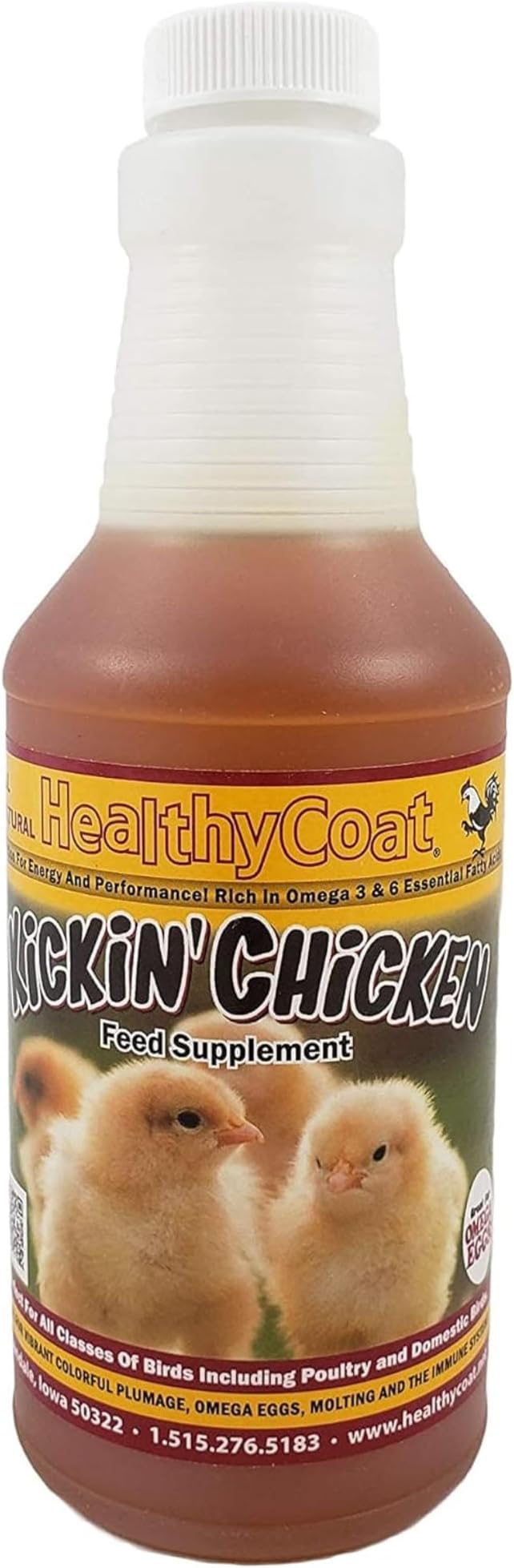 Kickin' Chicken Feed Supplement: Gallon. Plumage, Skin, Molting, Egg, Immune System, Energy (Pint)