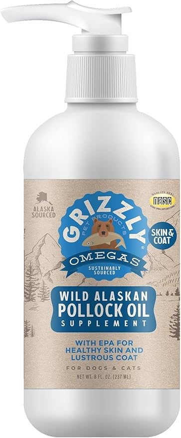 Grizzly Pet Products Pollock Oil Dog Food Supplement, 32 Ounce