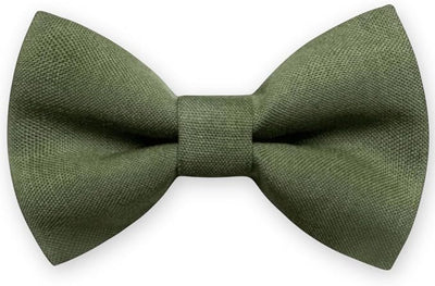 Detachable Dog Bow Tie, Slide-On Pet Bowtie for Collars, Stylish Durable Dog Lover Accessory Small, Medium & Large Dogs (Olive Green, Small (3.5in Wide))