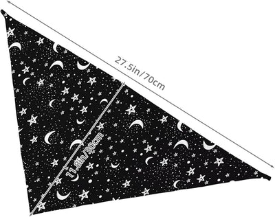 Black Moon White Stars Dog Bandana Scarf Triangle Bibs Pet Accessories Cat Kerchief