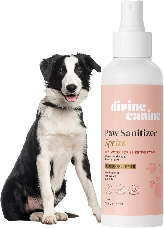 Dog Paw Cleaner - 5.1 Fl Oz of Alcohol Free Paw Cleansing Spray - Made with Rosewater, Aloe, Copaiba Oil, and Lemongrass Oil to Nourish and Clean Paws - Made in the USA