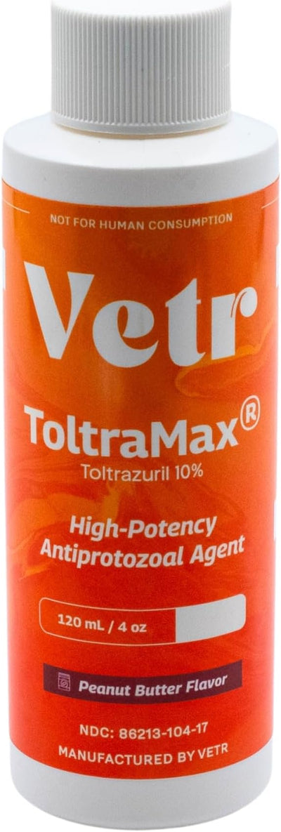 Toltrazuril 10.0% for Horses, Dogs, Cats, 120mL/4 Ounce, for Non-Food Chain Animals, Peanut Butter