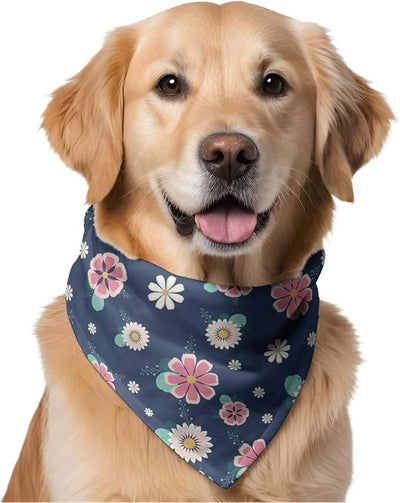 W Brings Bandana for Dogs | This Stunning Gorgeous Design Dog Bandana Scarf is Perfect Styling Accessory for Dogs Large, Medium & Small. One Size Fits All. (Medium - Large, Floral)
