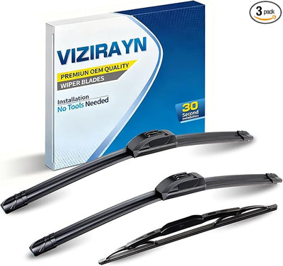 3 pcs 18" 18" 13" Front & Rear Windshield Wiper Blades VIZIRAYN Replacement for Ford Explorer 1995-2001,Jeep Cherokee 1997-2001 (Pack of 3), OEM Quality, All-Season
