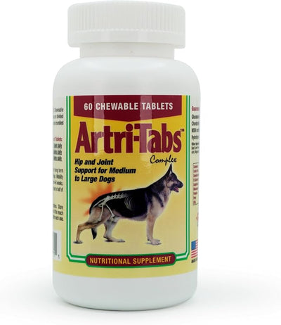 ArtriTabs Joint Support for Dogs – Glucosamine, MSM & Collagen – Hip & Joint Support, Mobility & Cartilage Care – Bacon Flavor Chewable Tablets – for Medium & Large Dogs – 60 Count