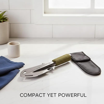 12.99 Inch Folding Shovel Stainless Steel Compact Digging Tool for Camping Snow Clearing Car Storage