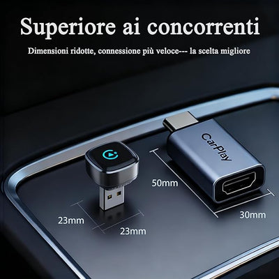 Wireless Carplay Adapter, Suitable for Vehicles Equipped with Cabled CarPlay, Plug and Play Feature enables Fast and Stable CarPlay Wireless Connection, Suitable for 800+ Vehicles (Grey)