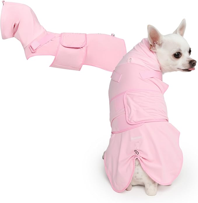 Anxiety Relief Vest for Dogs – Gentle Compression Dog Anxiety Suit, Calming Wrap for Separation Anxiety, Thunder, Fireworks, Suitable for Small Medium and Large Breeds - Pink - Size M