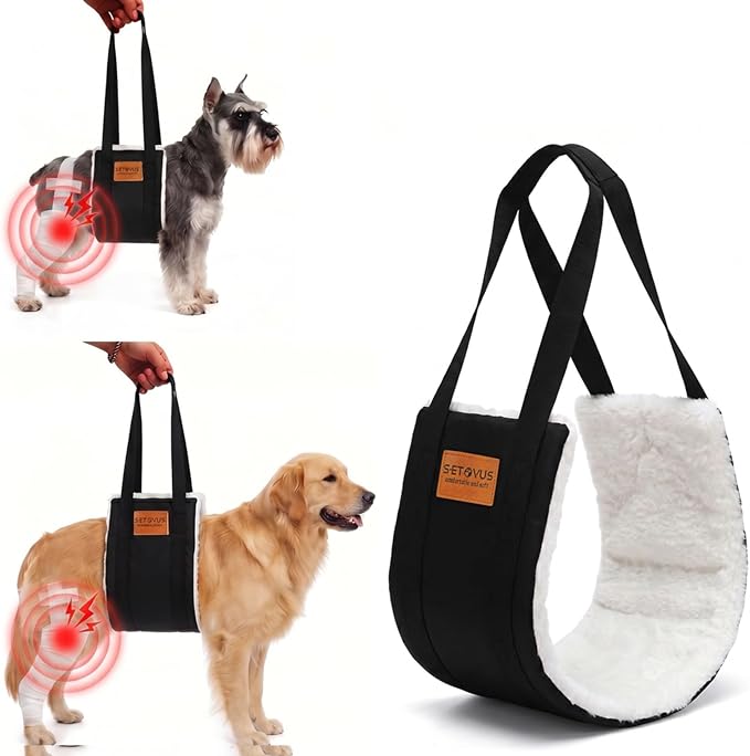 Dog Sling for Back Legs, Dog Lift Harness, Magic Tape Dog Sling for Large Dogs Hind Leg Support, Elderly Dog Lifter, Help Canie Hip Arthritis K9 Cruciate Ligament Rehabilitation (Medium)