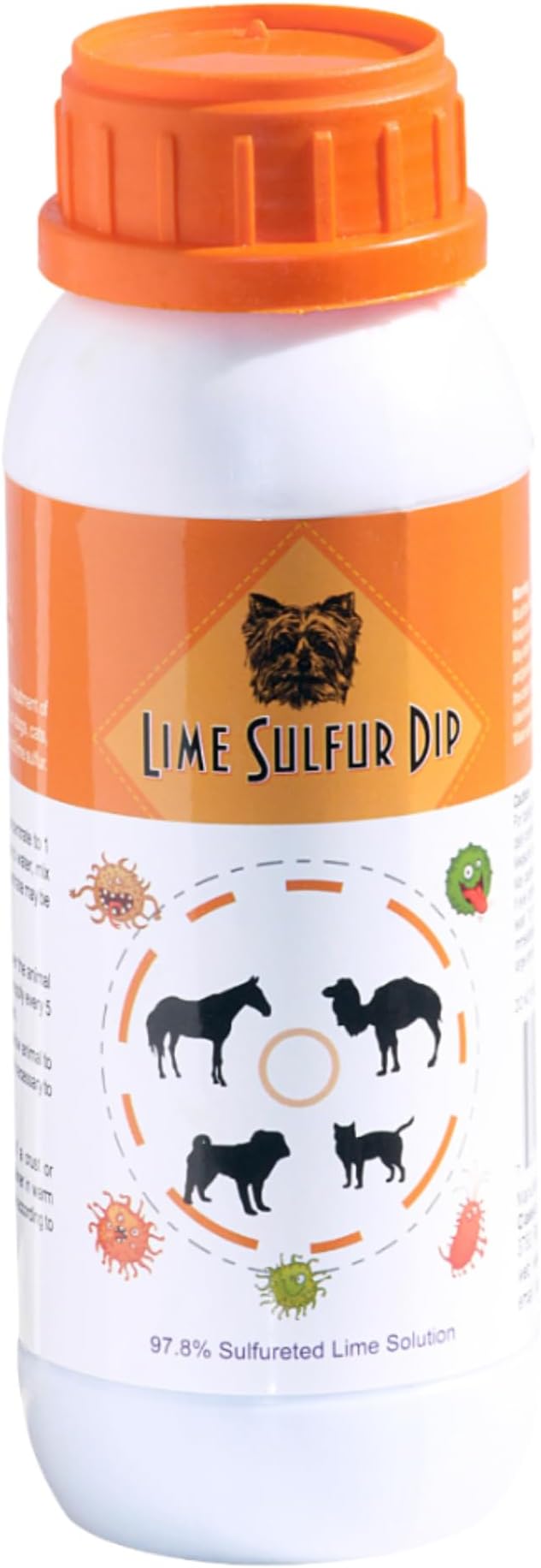 Lime Sulfur Dip – Concentrated Antimicrobial & Antiparasitic Solution for Itchy Skin, Mange, Ringworm & Dermatitis – Safe for Dogs, Cats, Puppies, Kittens, Horses, and Livestock (16 oz)