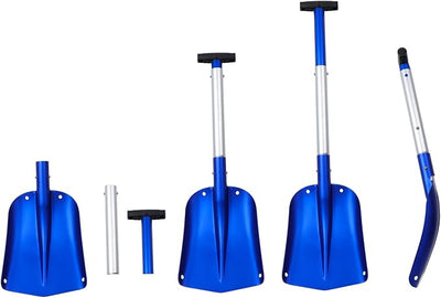 Portable Colorful Telescopic Aluminum Car Adjustable Extended Edition Snow Shovel (Blue + Silver)