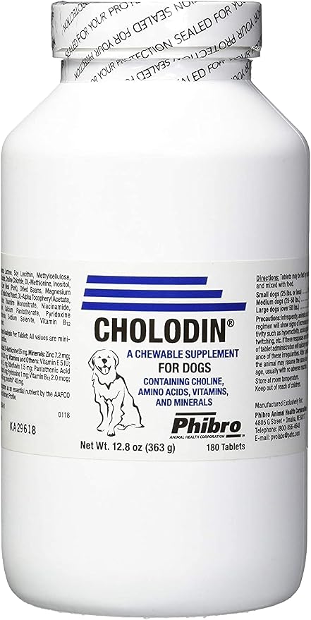 Cholodin Canine 180 Chewable Tablets