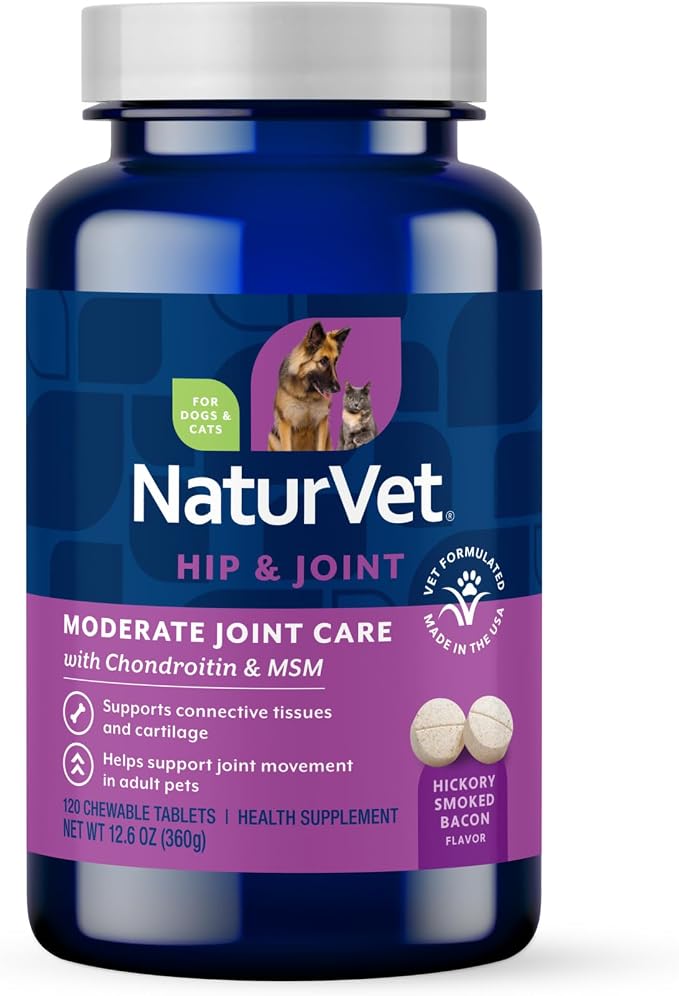 Glucosamine DS Plus Level 2 Moderate Care Joint Support Supplement for Dogs and Cats, Chewable Tablets Time Release, Made in The USA, 120 Count