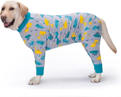 Dog Recovery Suit After Surgery Female Male, Medium Large Dog Neuter Shirt Cone Alternatives Prevent Licking Surgical Onesies (Dinosaur, 4XL)