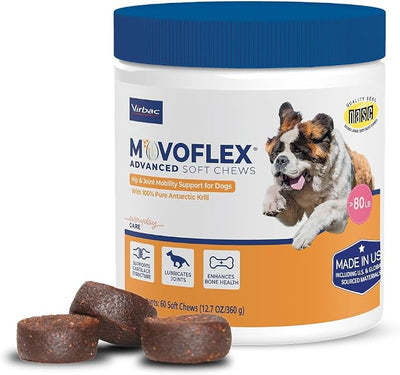 MOVOFLEX Advanced Soft Chews Hip Joint Support Supplement for Large Dogs - 60 Count by Virbac