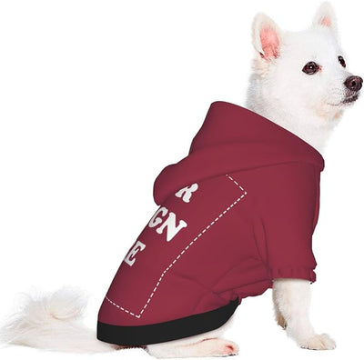 Personalized Dog Hoodie, Custom Dog Costumes for Small Dogs, Holiday Happy Dog Clothes Football Pet Shirt Sweater with Name Number for Girl/Boy Cats/Kitten, Wine, XS