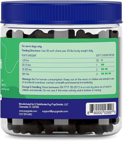 PupGrade Daily Multivitamin for Dogs – All-in-One Supplement with Omega Fish Oil, Vitamins A, C, D, E & B Complex for Everyday Health – 180 Soft Chews