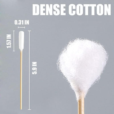 6 Inch Long Cotton Swabs for Dogs ，Cat，Small Pet Ears Cleaning, Pet Cotton Ear Buds Swabs,Ear Cleaning Swabs with Bamboo Handle,Apply for Daily Ear Cleaning Removes Wax, Dirt (100pcs)