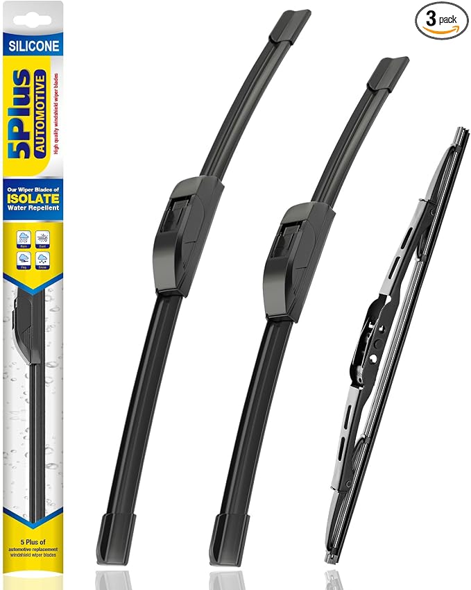 5 PLUS® Windshield Wipers Replacement for Chevy Blazer 2023-2019,Silicone Water Repellent Wiper Blades-24"/18"/12"(Set of 3), OEM Fit, All-Season, Easy Installation
