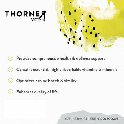 ThorneVet Canine Basic Nutrients Powder – Multivitamin Support for Dogs, 90 Scoops