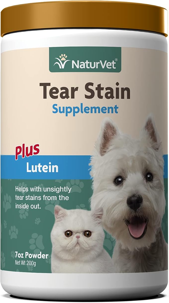 Tear Stain Plus Lutein | Eliminates Unsightly Tear Stains | Enhanced with Cranberry Extract, Calcium Ascorbate & Oregon Grape Root | for Dogs & Cats | 200 Gram Powder