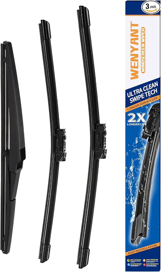 26"/16"/12" Windshield Wipers Compatible with LEXUS NX200t 2015-2017 NX300 2018-2021 NX300h 2015-2021 Front and Rear Wiper Blades for My Car Automotive Replacement (Set of 3)