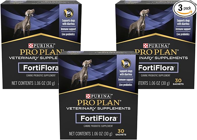Purina Pro Plan Veterinary Supplements Dog Probiotic Supplement, Canine Nutritional Supplement 30 Ct. Box (Pack of 3)